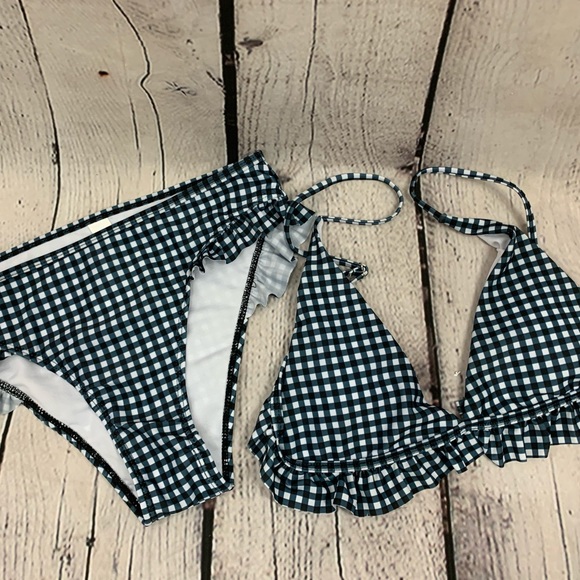 Ruffled Checkered 2 Piece Bikini Swimsuit - NWT - Picture 5 of 6